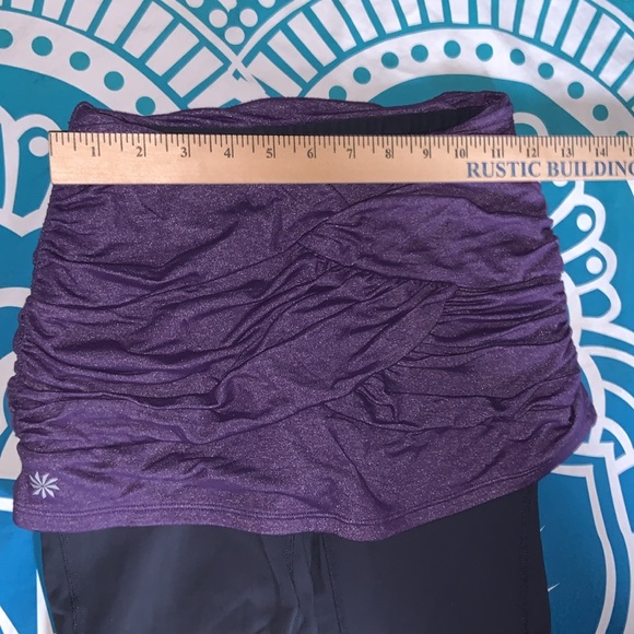Athleta Skirted Leggings Womens X-Small Gray Purple Yin Yang Yoga Pants - Picture 7 of 12